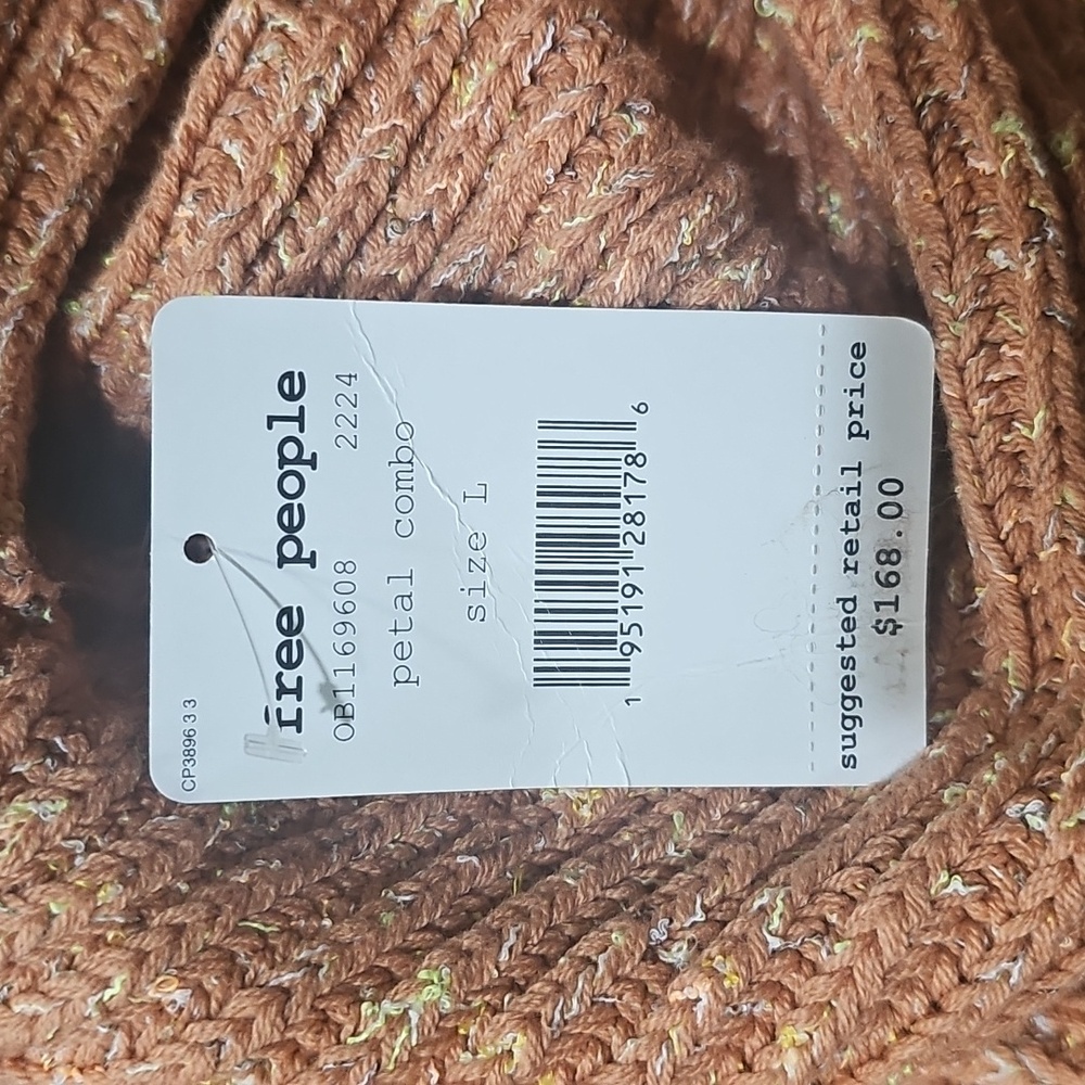 Free People Womens Cowl Neck Long Sleeve Sweater Orange Size L - Picture 5 of 5